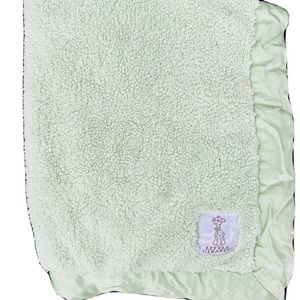 Little Giraffe Chenille Green Baby Blanket with Satin Trim 29” x 35”